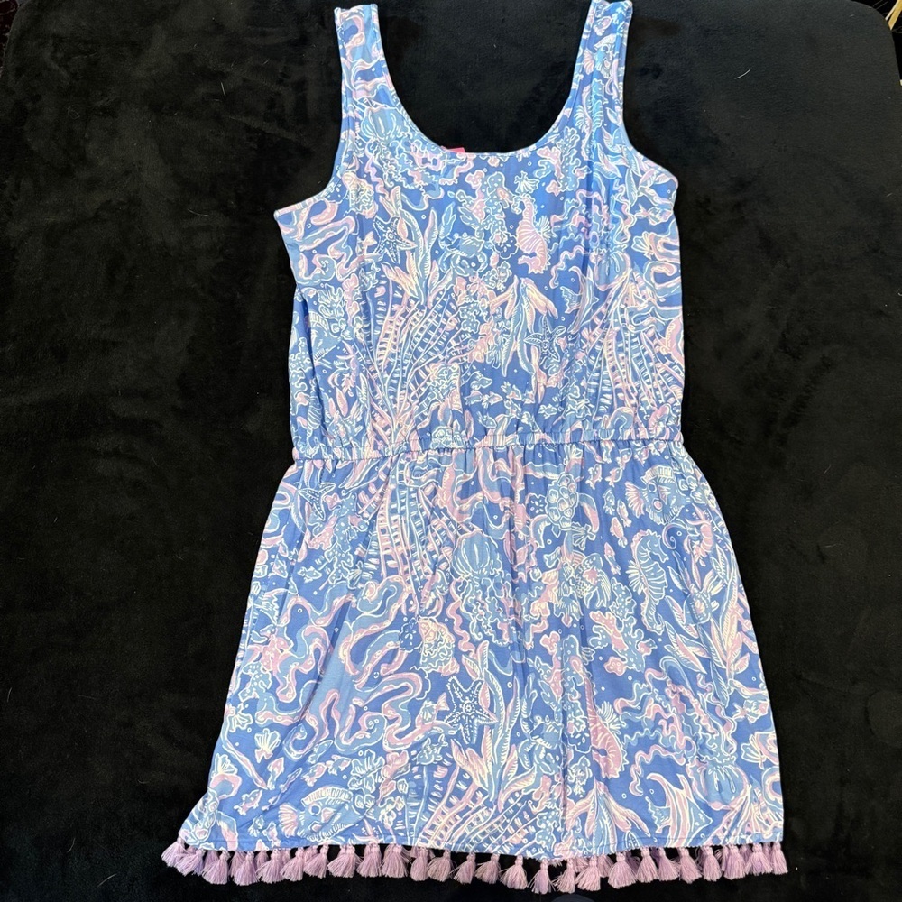 Lilly Pulitzer Jarrett Romper Boca Blue /Sea what I Sea Size large NWT - Picture 5 of 5